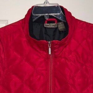 Jane Ashley Red Puffer Vest Size 3XL Sleeveless Zip Up Pockets Warm Oversize Y2k